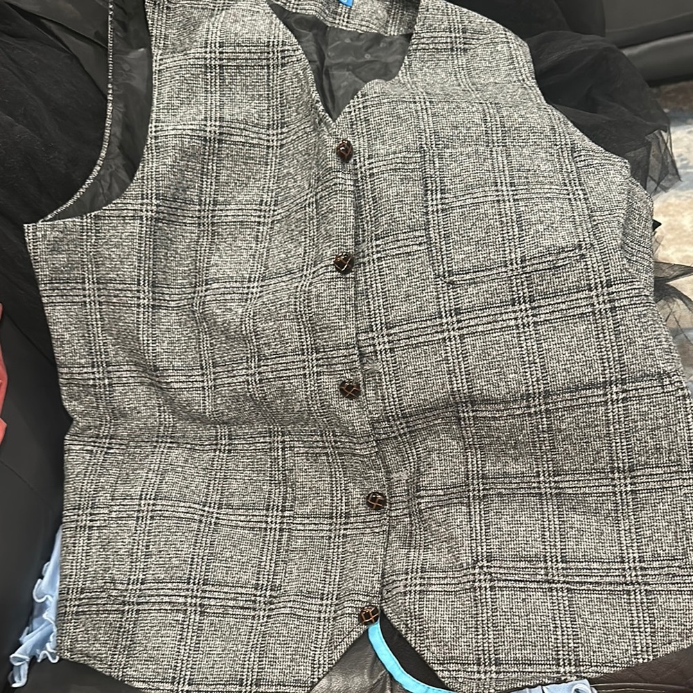 Men's Gray Plaid Vest